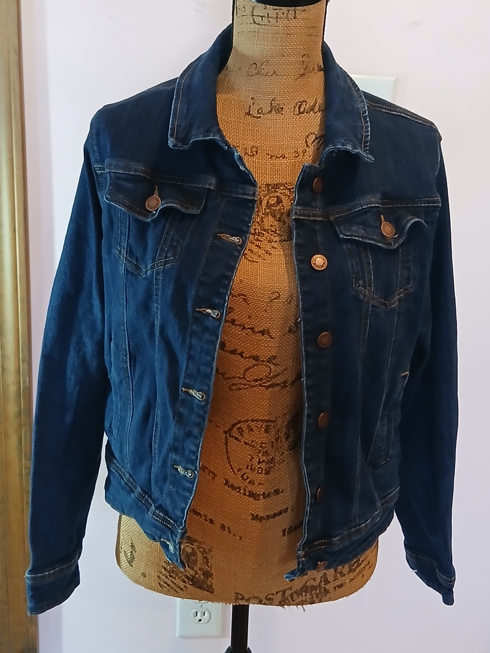 Judy Blue Indigo Blue Denim Jacket with Button Front Size L